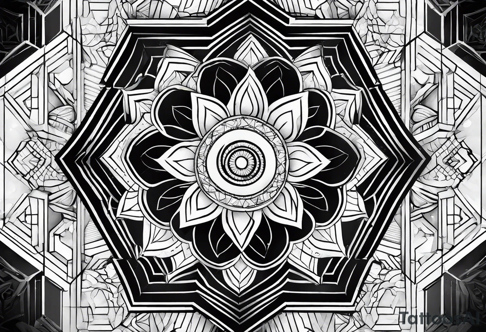 hexagon pattern black tattoo idea