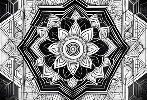 hexagon pattern black tattoo idea