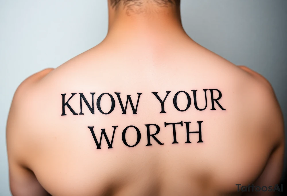 KNOW YOUR WORTH tattoo idea