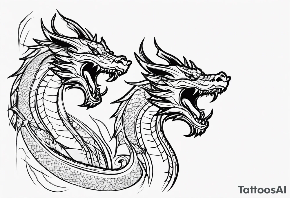 roaring dragons tattoo idea