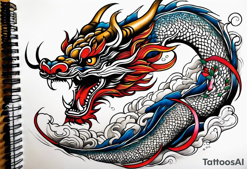 um dragão ocidental vermelhor tattoo idea