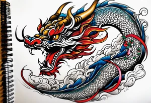 um dragão ocidental vermelhor tattoo idea