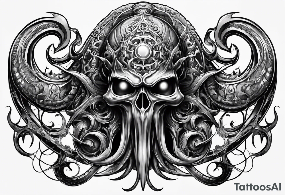 Chtulhu horizontal tattoo idea