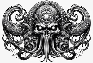 Chtulhu horizontal tattoo idea