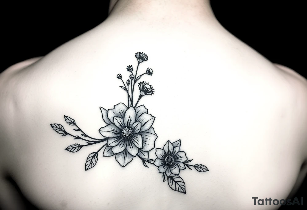 cover up for foot tattoo using wild flowers tattoo idea