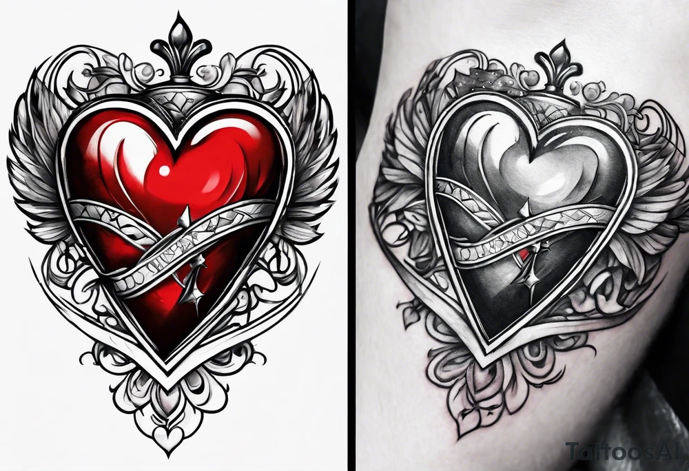 Heart with banner tattoo idea