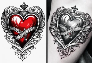 Heart with banner tattoo idea