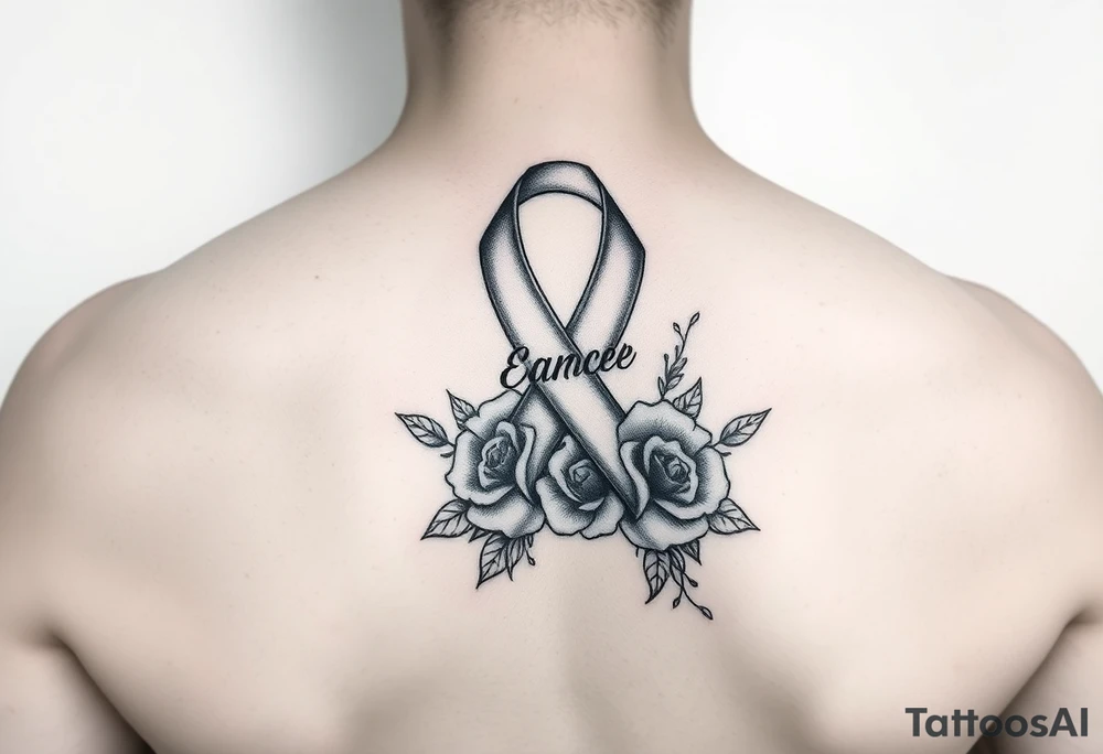 Cancer ribbon that says fuck cancer pretty with roses tattoo idea