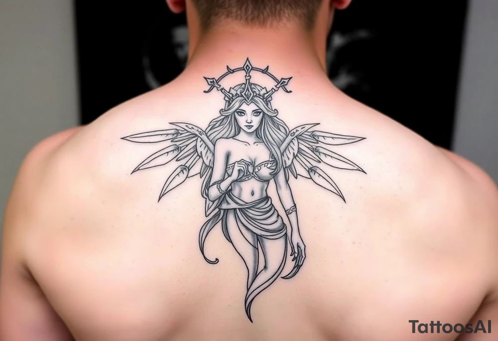 A half Sexy unique Aquarius goddess sleeve tattoo tattoo idea