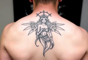 A half Sexy unique Aquarius goddess sleeve tattoo tattoo idea