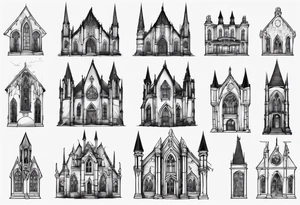 Gothic building tattoo idea