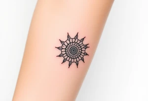 Fibonacci spiral shell sun tattoo idea