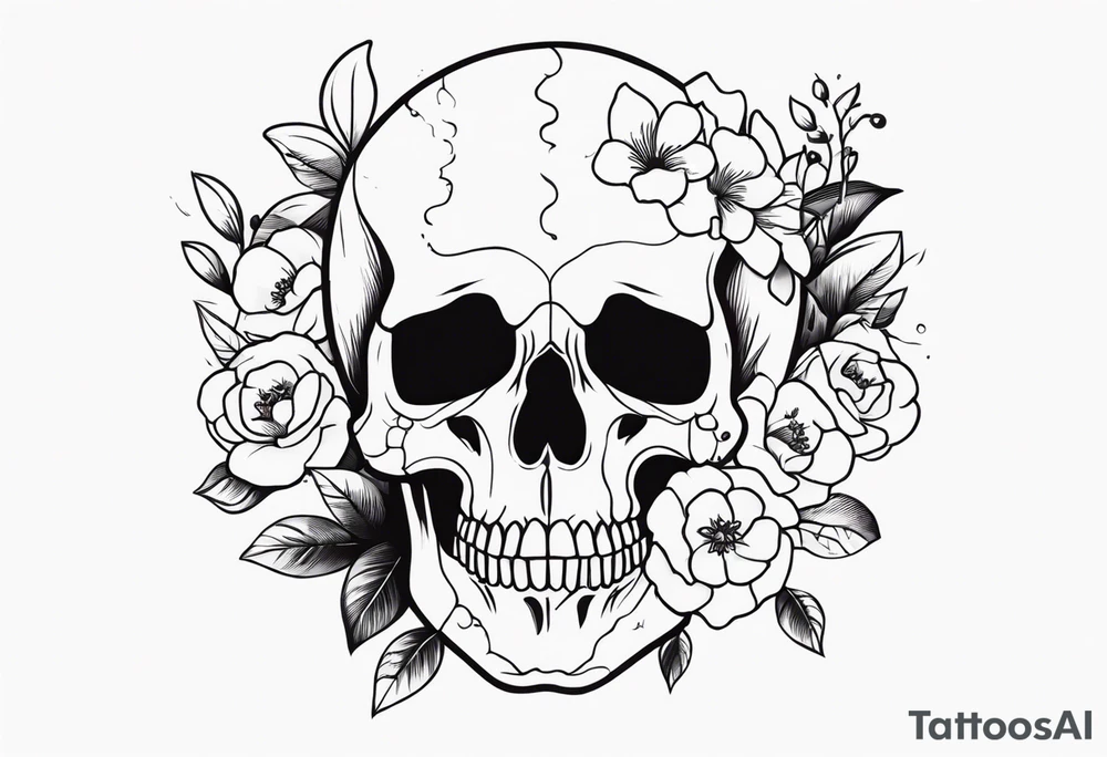 Skull with Flowers tattoo idea