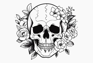 Skull with Flowers tattoo idea