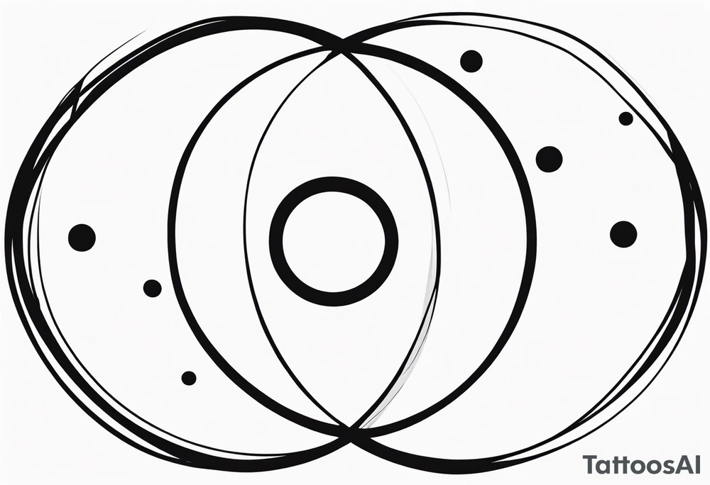 black and white tattoo in the shape of a circle with 4 dots tattoo idea