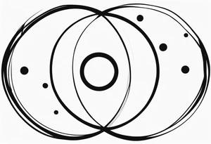 black and white tattoo in the shape of a circle with 4 dots tattoo idea