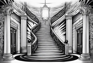 Winding staircase one step at a time tattoo idea