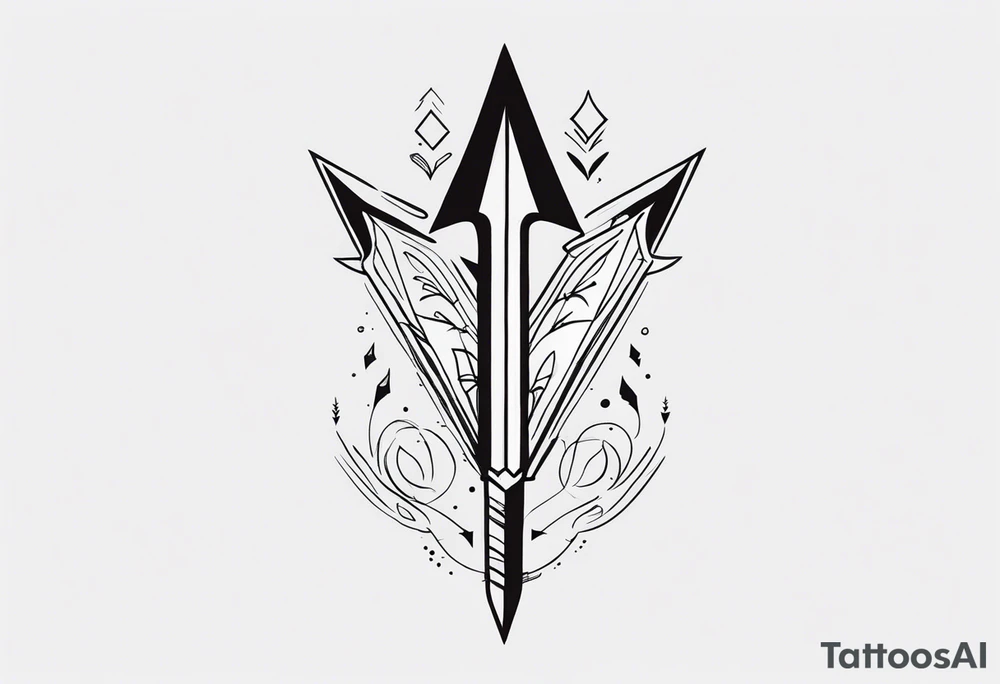 Simple Vertical Arrow tattoo idea