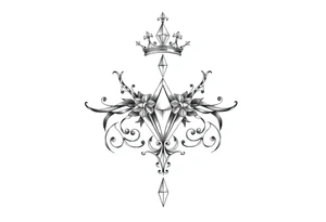 Pubic crown diamond vagina and anus tattoo idea