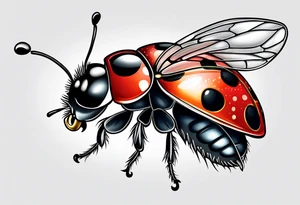 Flying ladybug tattoo idea