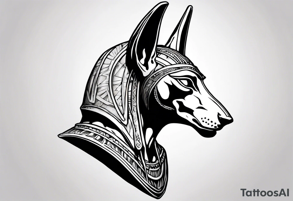 Anubis - but only head, completed with some mythology fillers tattoo idea Anubis - but only head, completed with some mythology fillers tattoo idea