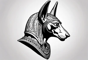 Anubis - but only head, completed with some mythology fillers tattoo idea