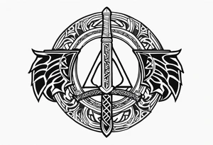 Valhalla 
 sword axe valknut dragon tattoo idea
