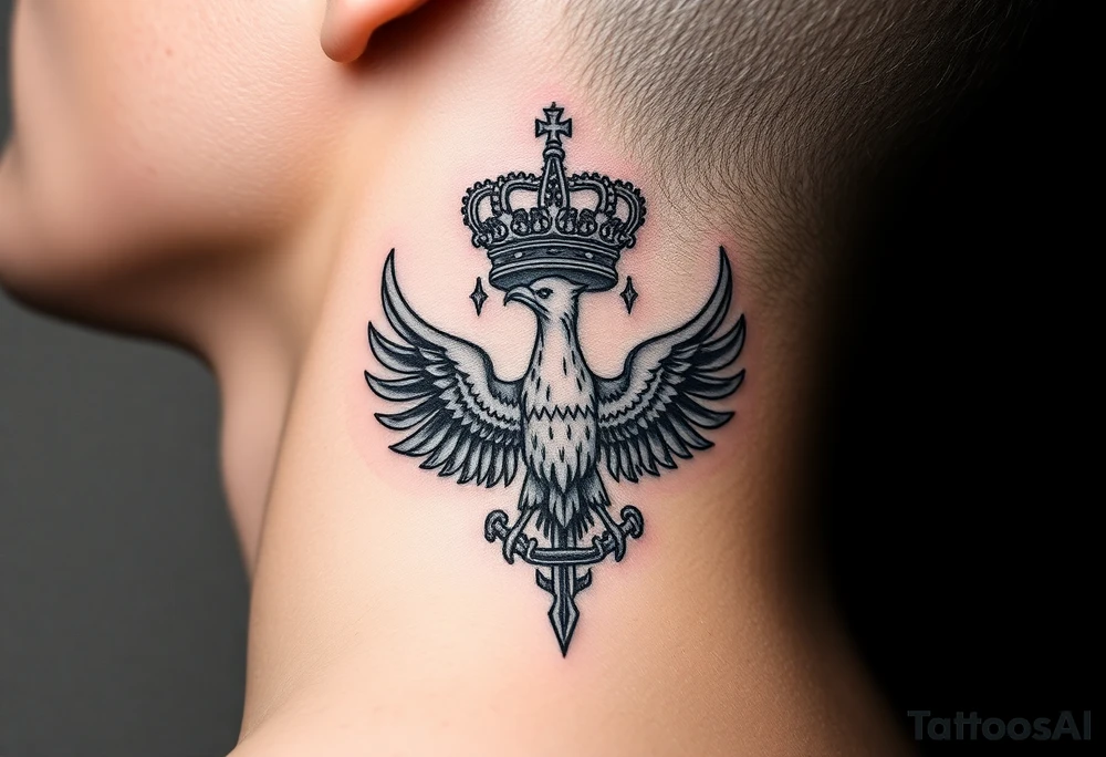 St. George 
Russian imperial crown above the eagle
Russian sabre
The Kremlin or St. Basil's Cathedral scene 
on the side of my neck tattoo idea