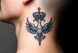 St. George 
Russian imperial crown above the eagle
Russian sabre
The Kremlin or St. Basil's Cathedral scene 
on the side of my neck tattoo idea