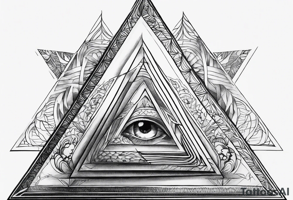 triangle illusion tattoo idea