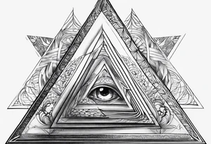 triangle illusion tattoo idea