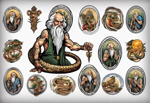 Moses with snake tattoo idea