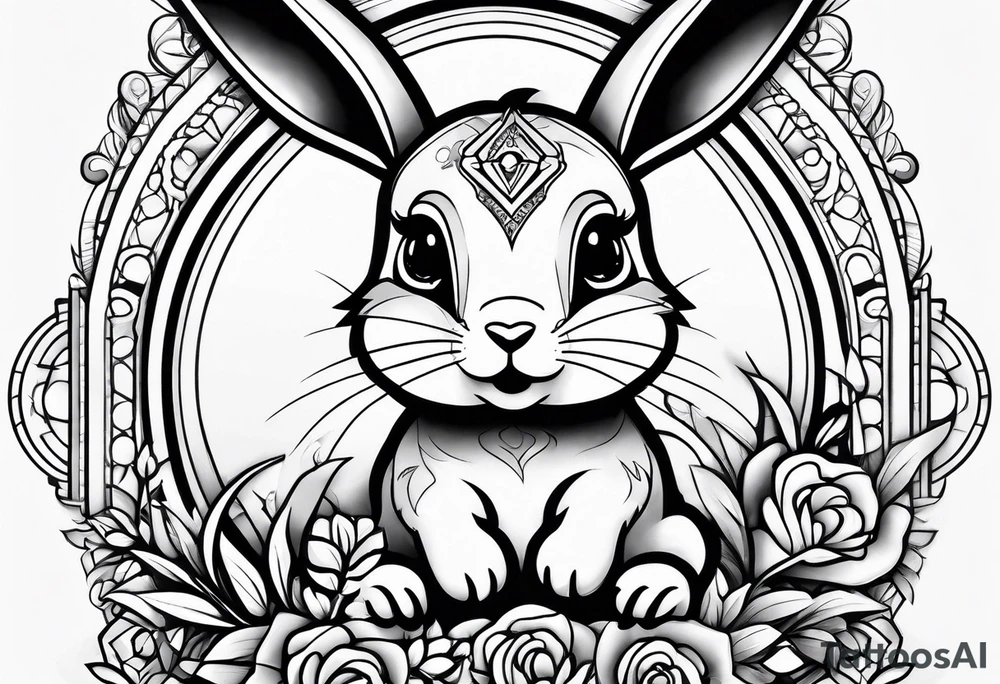 Mum and baby bunny tattoo idea