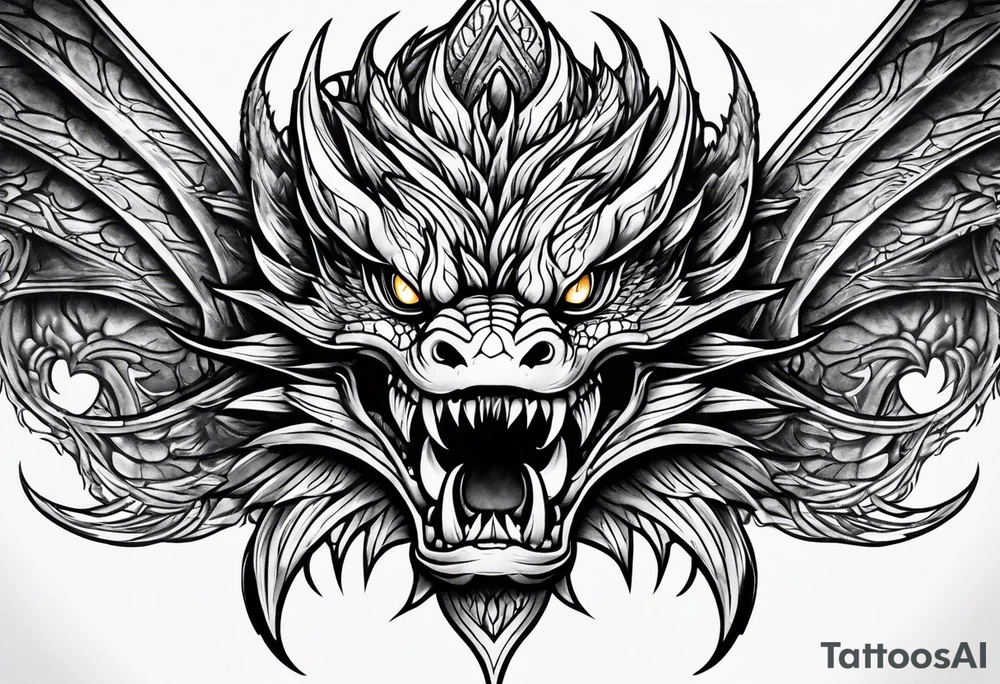 Dragon face tattoo idea