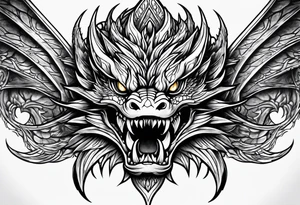 Dragon face tattoo idea