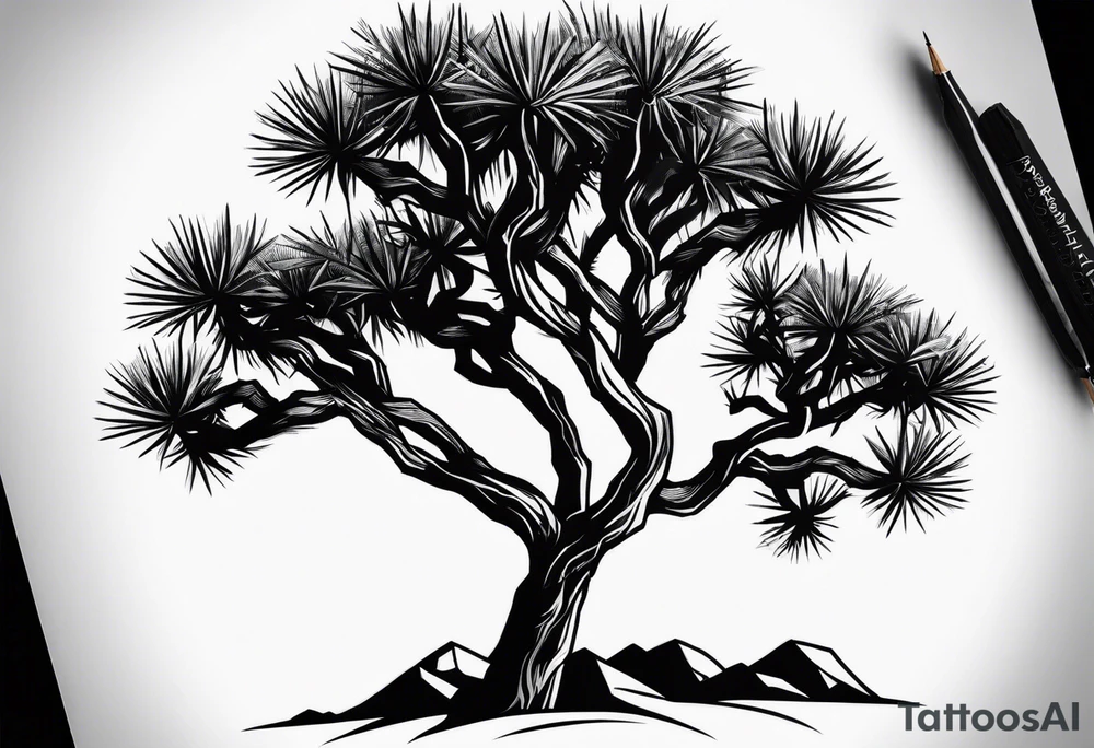 Tall Joshua trees tattoo idea