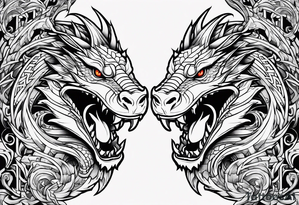 roaring dragons tattoo idea