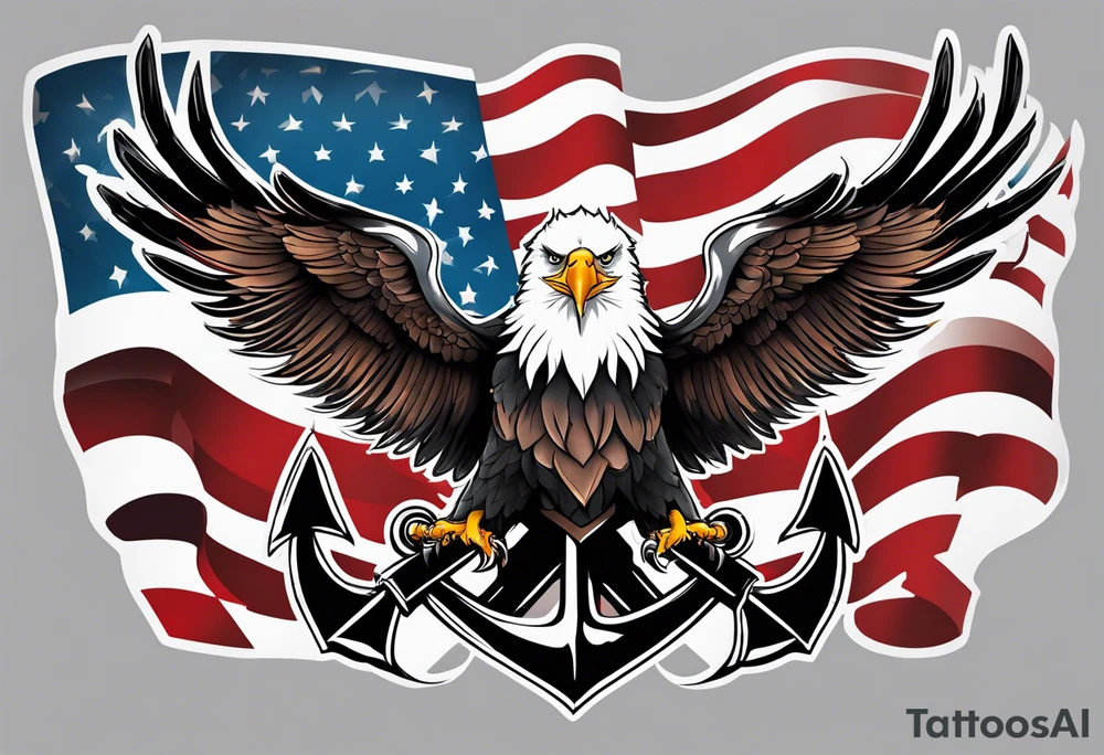 Eagle, flag, anchor tattoo idea