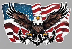 Eagle, flag, anchor tattoo idea