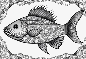 Fish made out of the Forrest eating earth tattoo idea