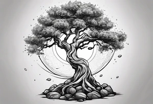 a cosmic  olive tree tattoo idea