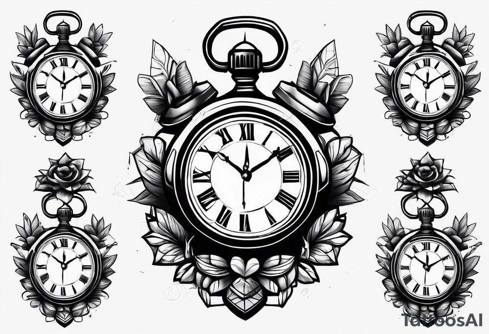 Grenade and clock tattoo idea