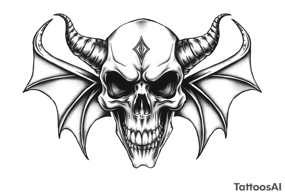 skull deamons tattoo idea