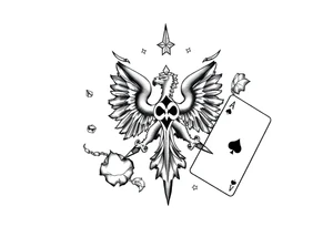Poland symbol and poker cards Add casino money to it. tattoo idea