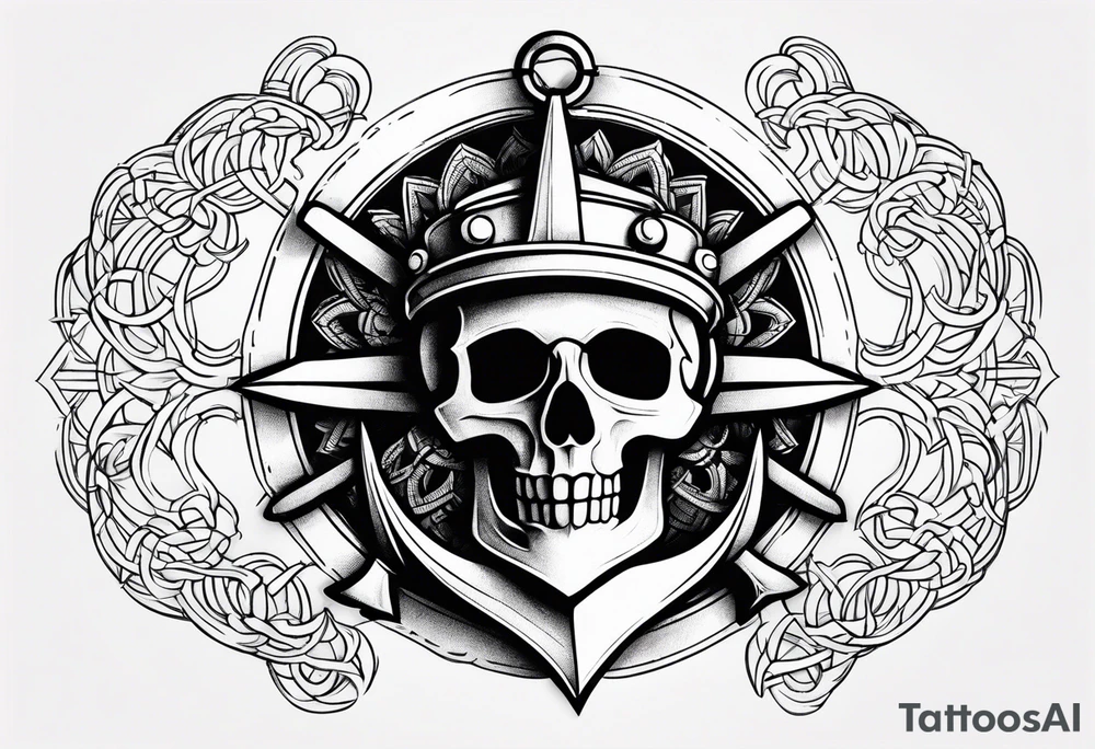 half anchor half helm
simple tattoo idea