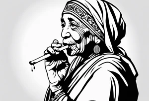 mother theresa smoking cigarette tattoo idea