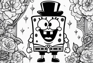 SpongeBob hanging with stone cold tattoo idea