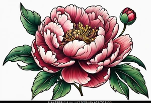 Small peony stem tattoo idea