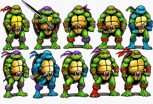 teenage mutant ninja turtles arm sleeve tattoo idea