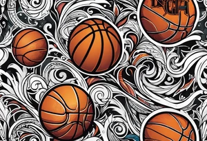detroit city , basketball with 23 and virgo symbol tattoo idea